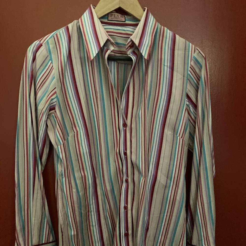 Beautiful Size 8 Thomas Pink Button Down